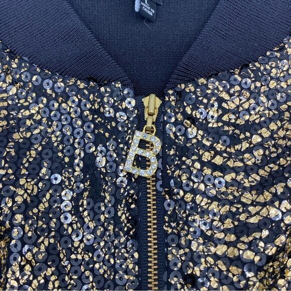 Berek Jacket Womans Large Black & Gold Glitter Rhinestone Electric Grandma - Picture 4 of 9